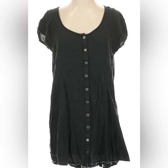 Amuse Society Black Button Front Mini Dress Size Small - Picture 1 of 5
